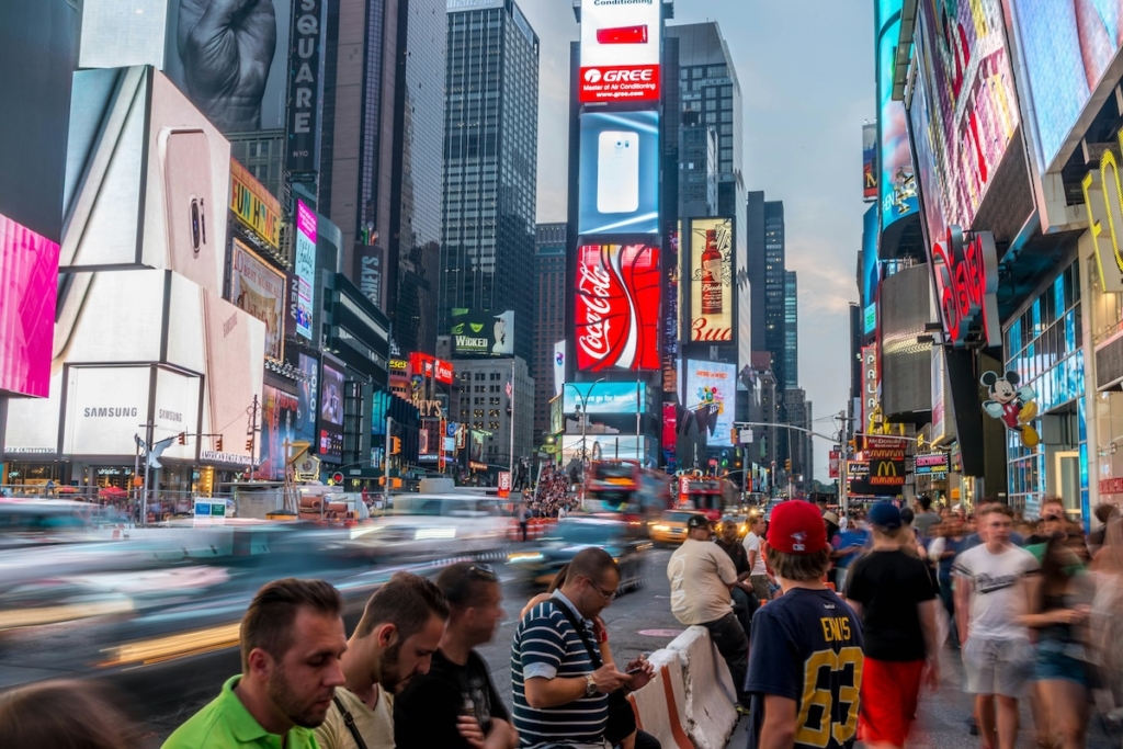 Crowd of people in Times Square