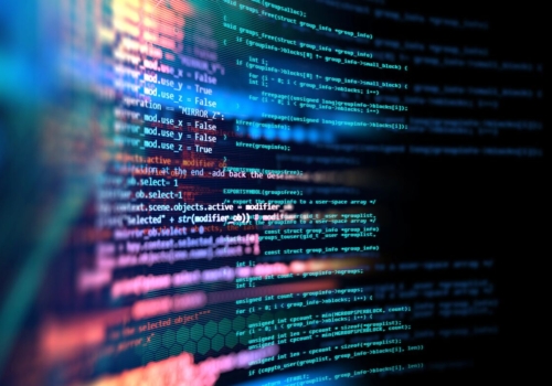 Computer screen with lines of code.