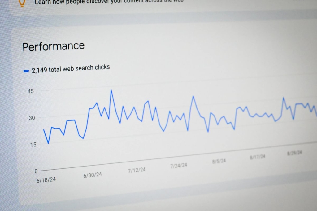 Example of Performance chart in Google Search Console