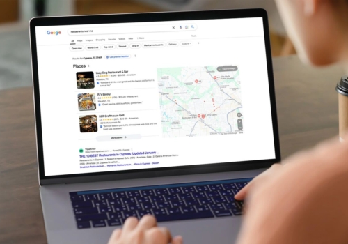 Laptop screen with ads