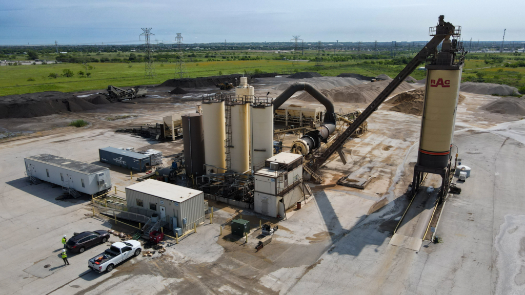 Aerial view of Reynold's Asphalt plant