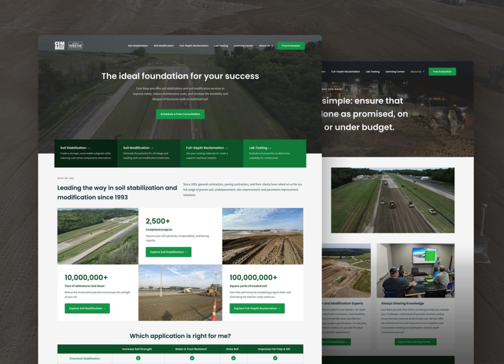Cem Base website screenshots