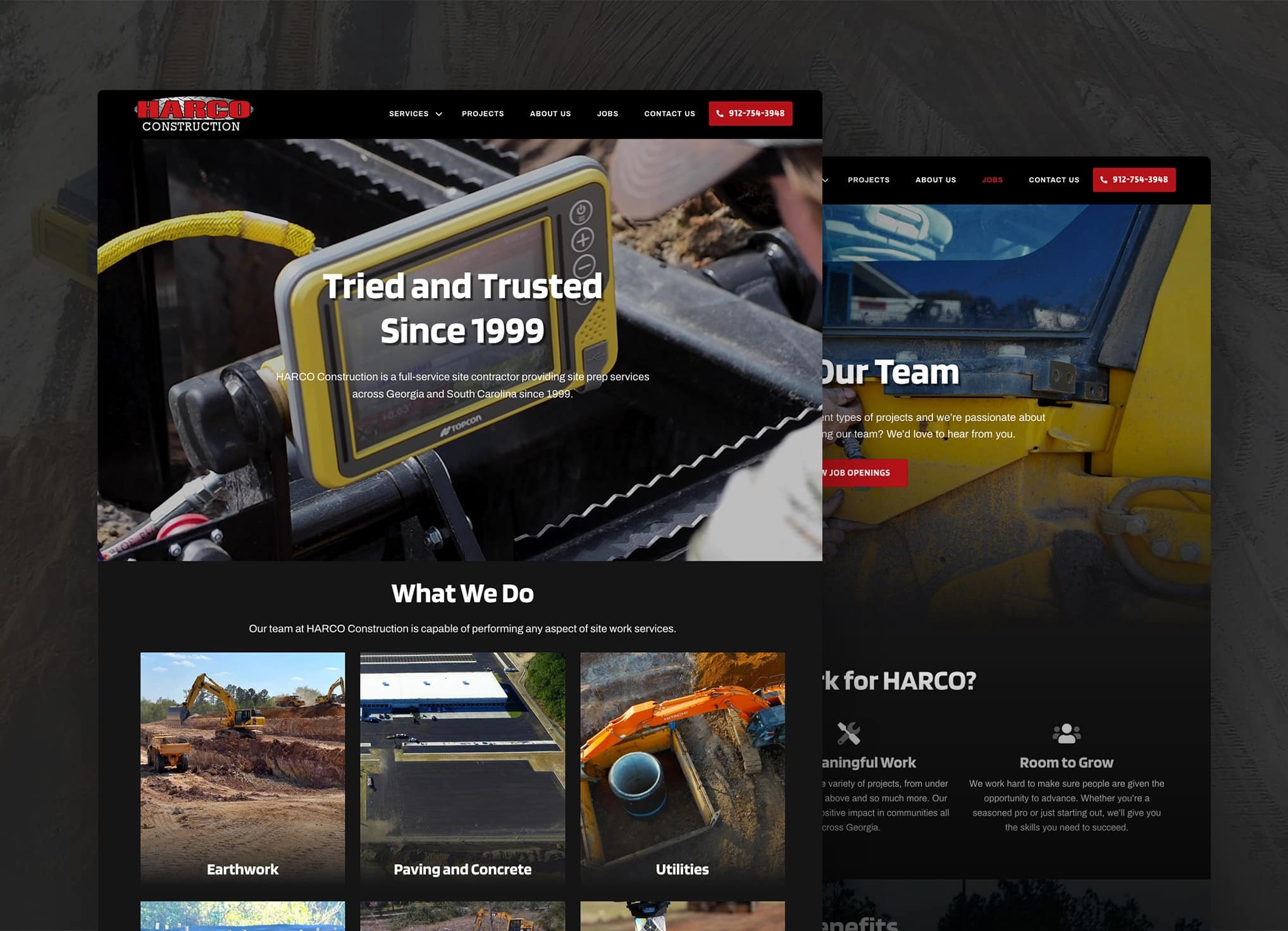 Harco Construction Website screenshots