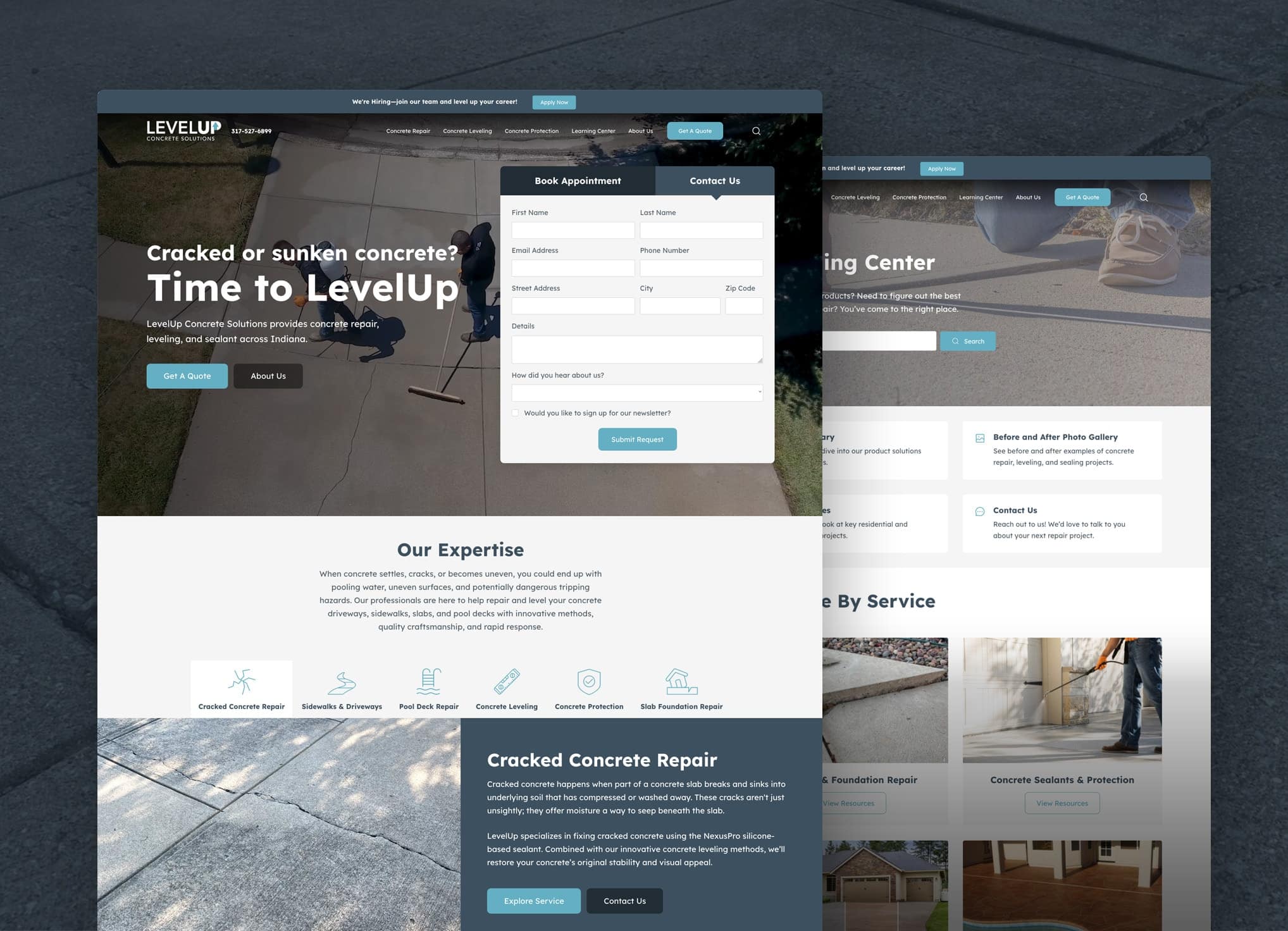 Level Up website screenshots