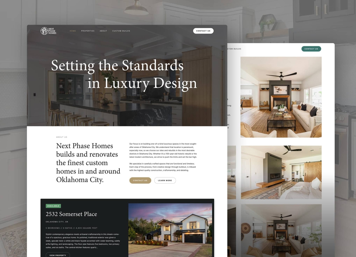Next Phase Homes website screenshots