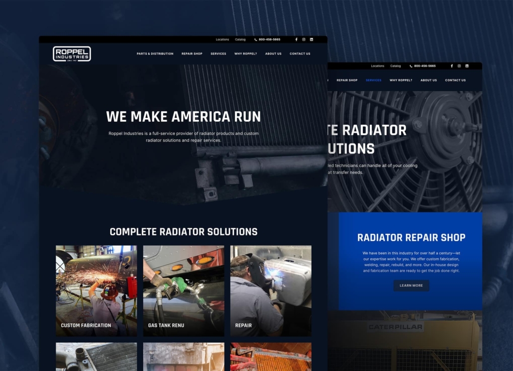 Roppel Industries website screenshots