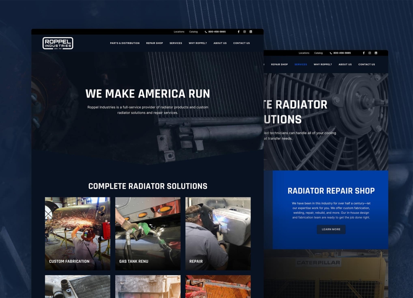 Roppel Industries website screenshots