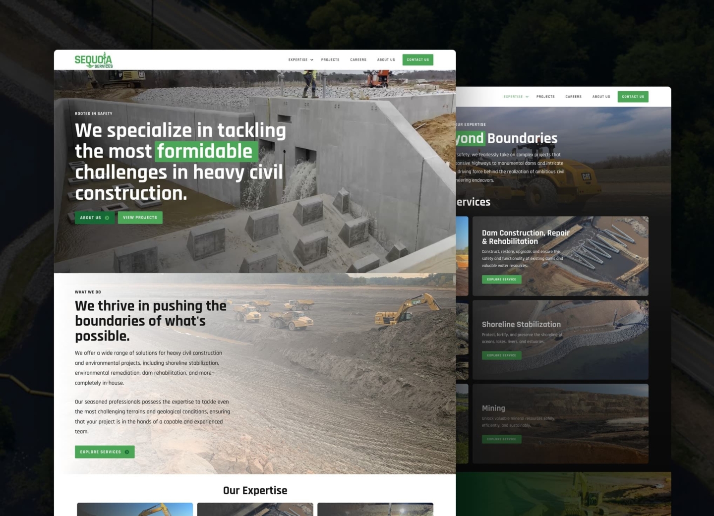 Sequoia Services Website pages