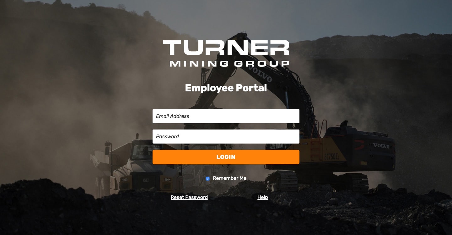 Turner Mining Group Website - Login