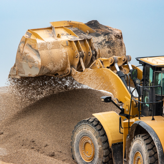 Bulldozer moving dirt